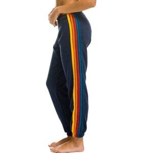 Aviator Nation 5 Stripe Sweatpant in Navy